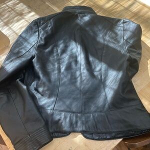 Black leather jacket